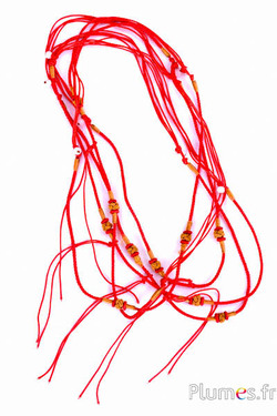 Halsketting met kralen - lengte 65 cm - rood